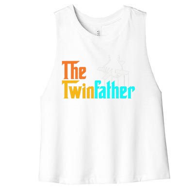 The TwinFather Funny Father Of Twins Funny Dad Fathers Day Women's Racerback Cropped Tank