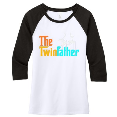 The TwinFather Funny Father Of Twins Funny Dad Fathers Day Women's Tri-Blend 3/4-Sleeve Raglan Shirt