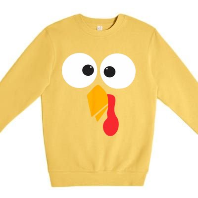 Thanksgiving Turkey Face Matching Family Costume Cute Gift Premium Crewneck Sweatshirt