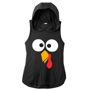 Thanksgiving Turkey Face Matching Family Costume Cute Gift Ladies PosiCharge Tri-Blend Wicking Draft Hoodie Tank