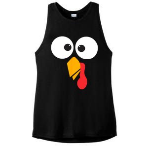 Thanksgiving Turkey Face Matching Family Costume Cute Gift Ladies PosiCharge Tri-Blend Wicking Tank