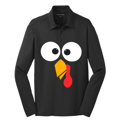 Thanksgiving Turkey Face Matching Family Costume Cute Gift Silk Touch Performance Long Sleeve Polo