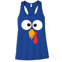 Thanksgiving Turkey Face Matching Family Costume Cute Gift Women's Racerback Tank