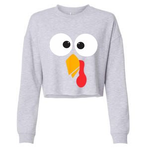 Thanksgiving Turkey Face Matching Family Costume Cute Gift Cropped Pullover Crew