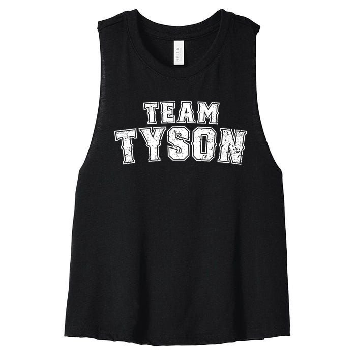 Team Tyson Family Personalized Name Tyson Vintage Women's Racerback Cropped Tank