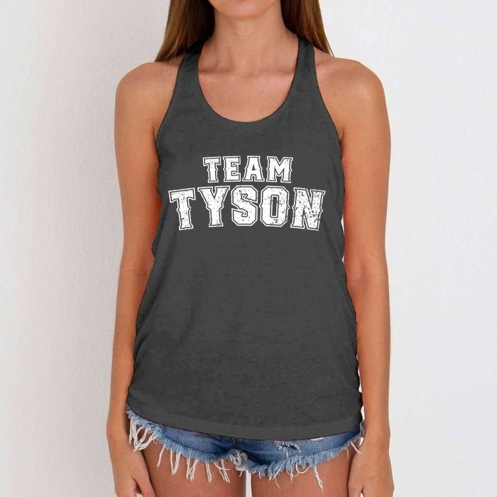 Team Tyson Family Personalized Name Tyson Vintage Women's Knotted Racerback Tank