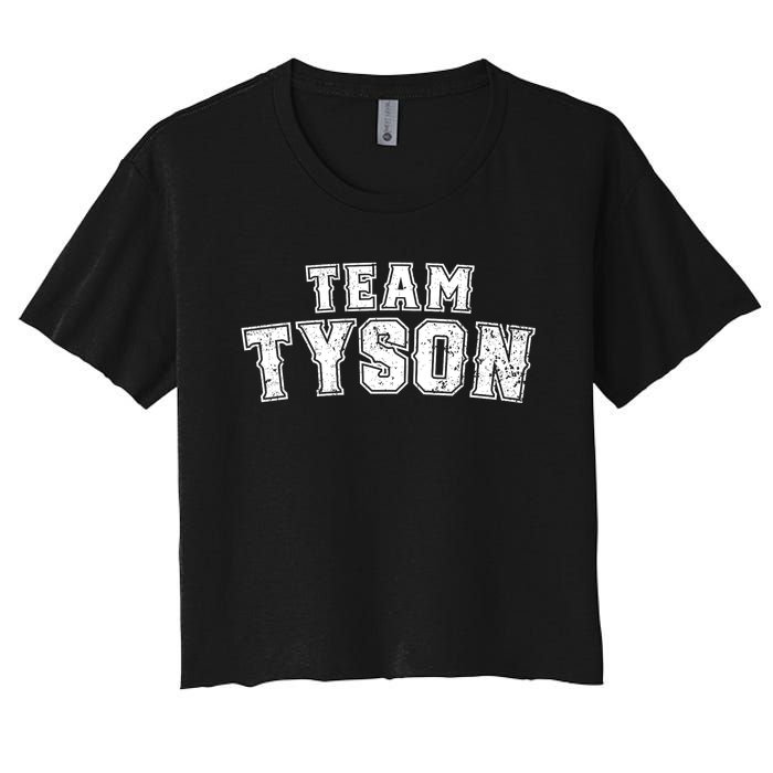 Team Tyson Family Personalized Name Tyson Vintage Women's Crop Top Tee