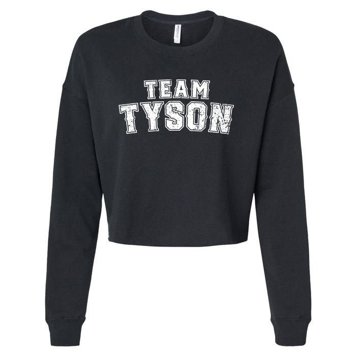 Team Tyson Family Personalized Name Tyson Vintage Cropped Pullover Crew