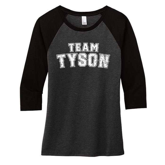 Team Tyson Family Personalized Name Tyson Vintage Women's Tri-Blend 3/4-Sleeve Raglan Shirt