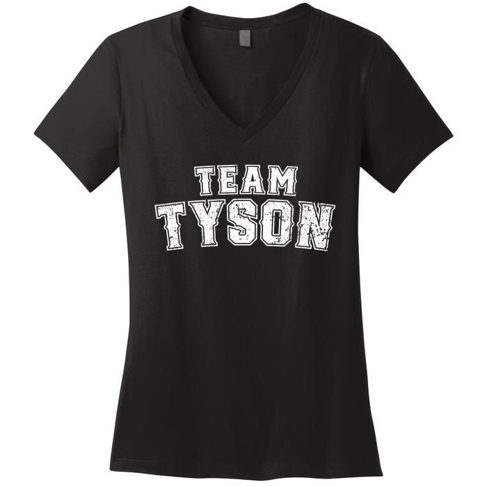 Team Tyson Family Personalized Name Tyson Vintage Women's V-Neck T-Shirt