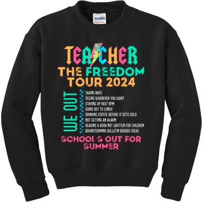 Teacher The Freedom Teacher Life 2024 Kids Sweatshirt