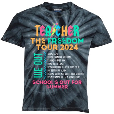 Teacher The Freedom Teacher Life 2024 Kids Tie-Dye T-Shirt