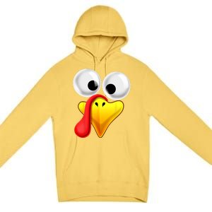 Thanksgiving Turkey Face Matching Family Costume Gift Gift Premium Pullover Hoodie