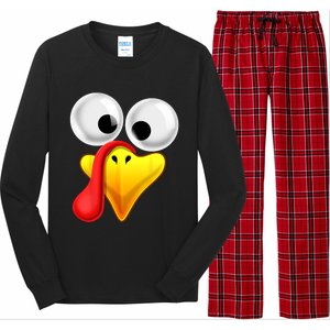 Thanksgiving Turkey Face Matching Family Costume Gift Gift Long Sleeve Pajama Set