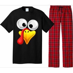 Thanksgiving Turkey Face Matching Family Costume Gift Gift Pajama Set