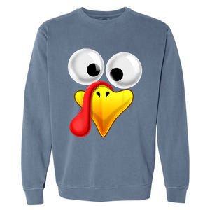 Thanksgiving Turkey Face Matching Family Costume Gift Gift Garment-Dyed Sweatshirt