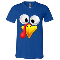 Thanksgiving Turkey Face Matching Family Costume Gift Gift V-Neck T-Shirt