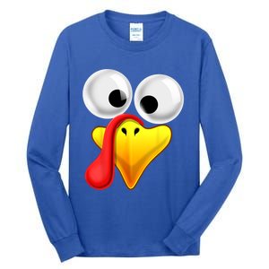 Thanksgiving Turkey Face Matching Family Costume Gift Gift Tall Long Sleeve T-Shirt