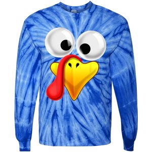 Thanksgiving Turkey Face Matching Family Costume Gift Gift Tie-Dye Long Sleeve Shirt