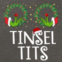 Tinsel Tits Funny Christmas Cotton Canvas Backpack
