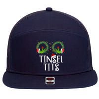 Tinsel Tits Funny Christmas 7 Panel Mesh Trucker Snapback Hat
