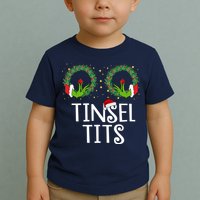 Tinsel Tits Funny Christmas Toddler T-Shirt
