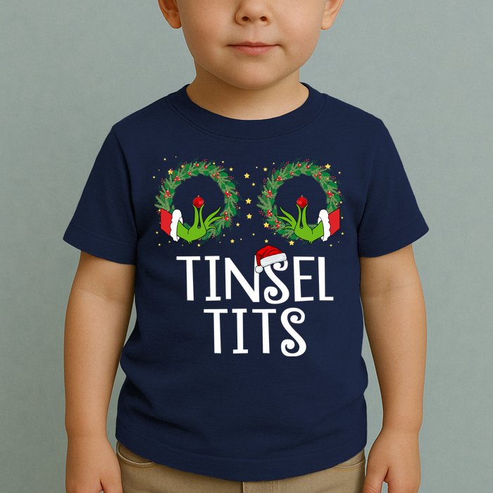 Tinsel Tits Funny Christmas Toddler T-Shirt