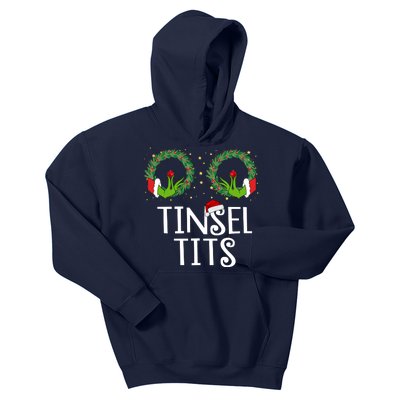 Tinsel Tits Funny Christmas Kids Hoodie