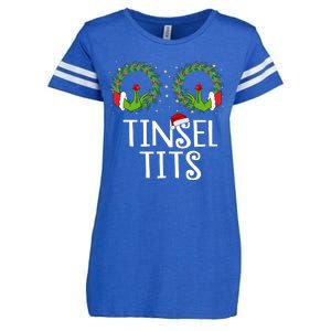 Tinsel Tits Funny Christmas Enza Ladies Jersey Football T-Shirt