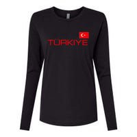 Turkiye Turkey Flag Turkish Sports Jersey Style Womens Cotton Relaxed Long Sleeve T-Shirt