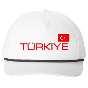 Turkiye Turkey Flag Turkish Sports Jersey Style Snapback Five-Panel Rope Hat