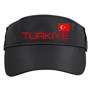 Turkiye Turkey Flag Turkish Sports Jersey Style Adult Drive Performance Visor