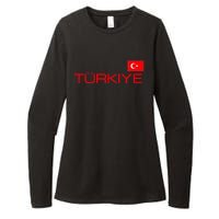 Turkiye Turkey Flag Turkish Sports Jersey Style Womens CVC Long Sleeve Shirt