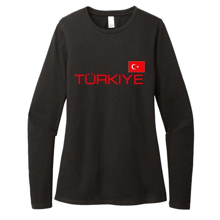 Turkiye Turkey Flag Turkish Sports Jersey Style Womens CVC Long Sleeve Shirt