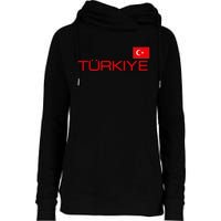 Turkiye Turkey Flag Turkish Sports Jersey Style Womens Funnel Neck Pullover Hood