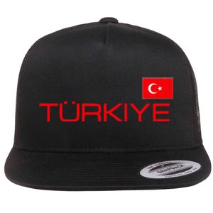 Turkiye Turkey Flag Turkish Sports Jersey Style Flat Bill Trucker Hat