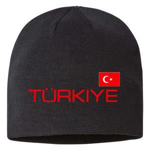 Turkiye Turkey Flag Turkish Sports Jersey Style Sustainable Beanie