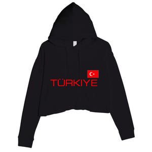 Turkiye Turkey Flag Turkish Sports Jersey Style Crop Fleece Hoodie