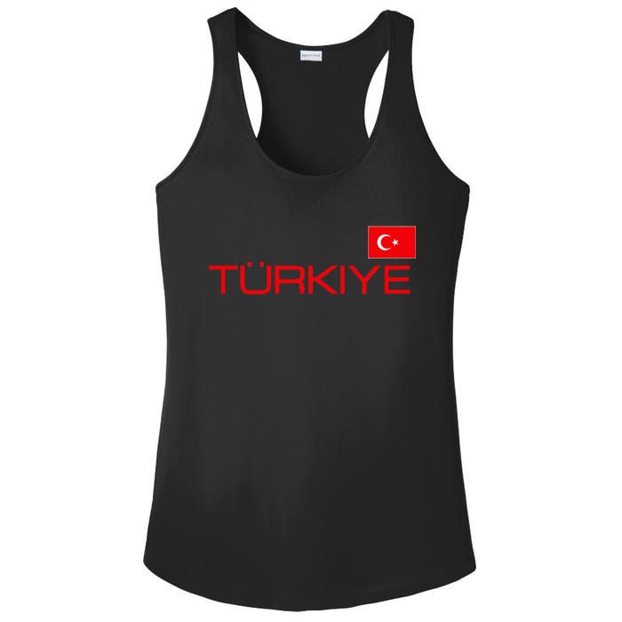 Turkiye Turkey Flag Turkish Sports Jersey Style Ladies PosiCharge Competitor Racerback Tank