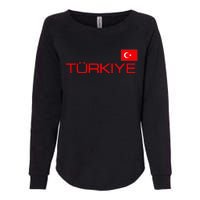 Turkiye Turkey Flag Turkish Sports Jersey Style Womens California Wash Sweatshirt