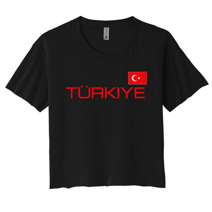 Turkiye Turkey Flag Turkish Sports Jersey Style Women's Crop Top Tee