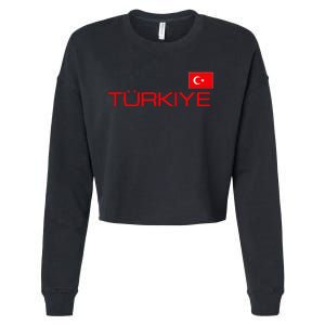 Turkiye Turkey Flag Turkish Sports Jersey Style Cropped Pullover Crew