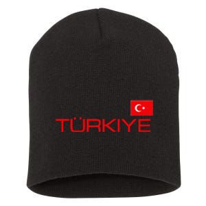 Turkiye Turkey Flag Turkish Sports Jersey Style Short Acrylic Beanie