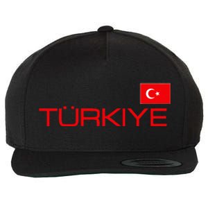 Turkiye Turkey Flag Turkish Sports Jersey Style Wool Snapback Cap