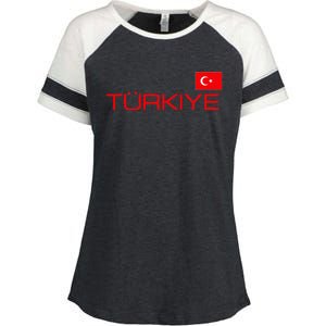 Turkiye Turkey Flag Turkish Sports Jersey Style Enza Ladies Jersey Colorblock Tee