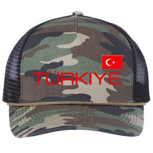 Turkiye Turkey Flag Turkish Sports Jersey Style Retro Rope Trucker Hat Cap