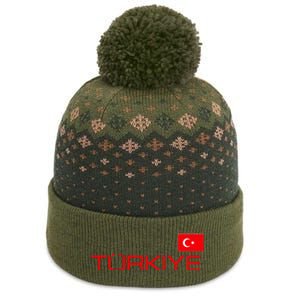 Turkiye Turkey Flag Turkish Sports Jersey Style The Baniff Cuffed Pom Beanie