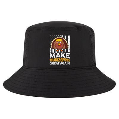 Turkey Trump Funny Make Thanksgiving Great Again Flag Sweatshirt Cool Comfort Performance Bucket Hat