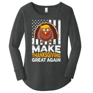 Turkey Trump Funny Make Thanksgiving Great Again Flag Sweatshirt Women's Perfect Tri Tunic Long Sleeve Shirt