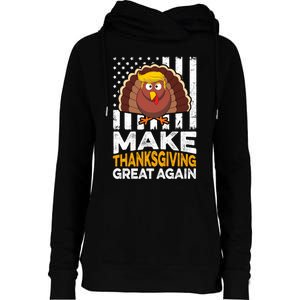 Turkey Trump Funny Make Thanksgiving Great Again Flag Sweatshirt Womens Funnel Neck Pullover Hood